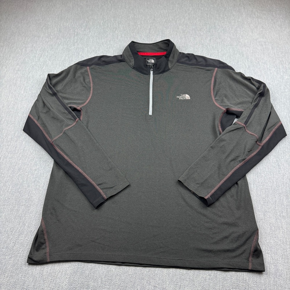 The North Face Shirt Mens XL Gray Flight VaporWick 1/4 Zip Activewear Athletic